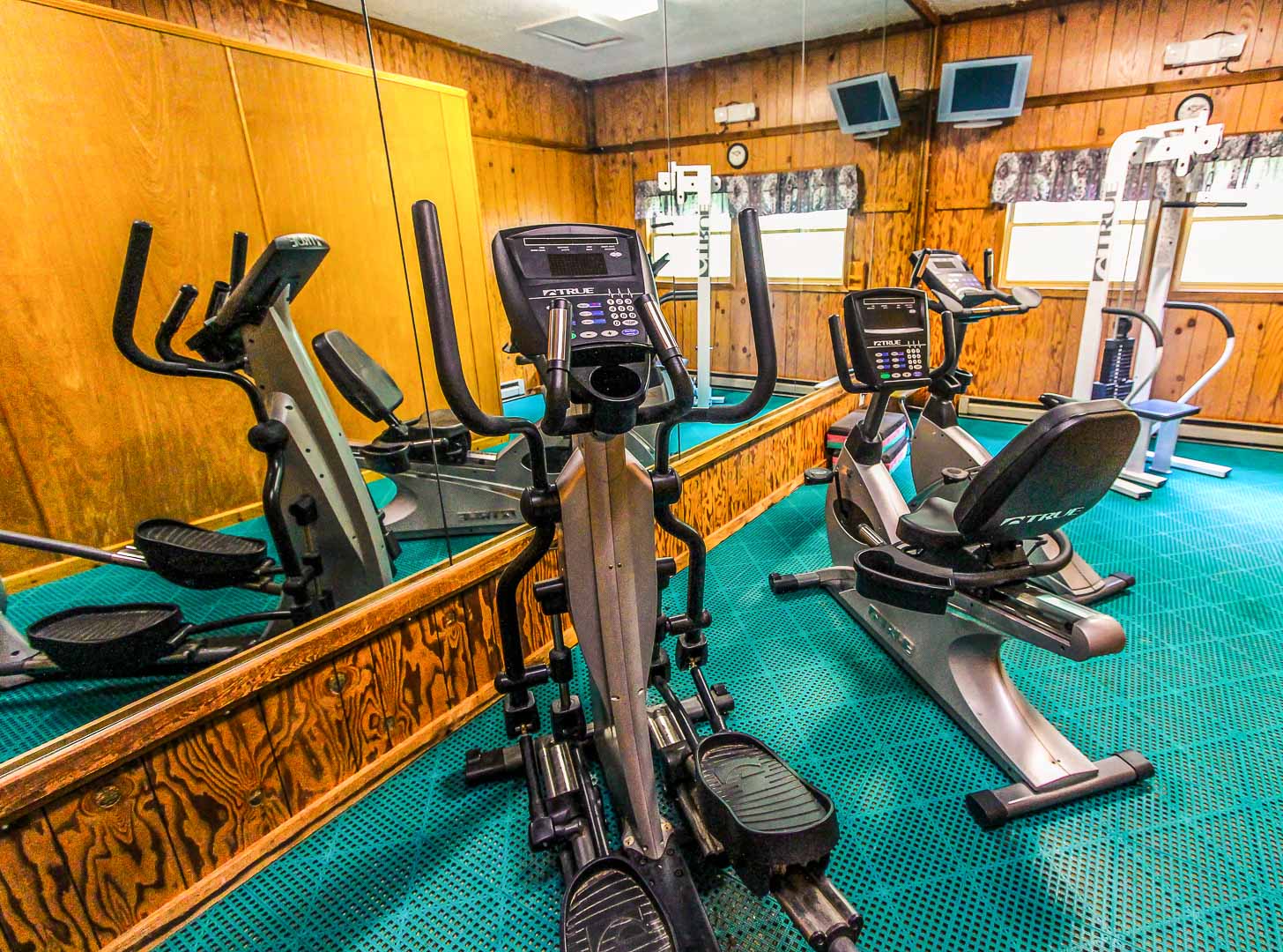 An exercise room at VRI's Smoketree lodge in North Carolina.